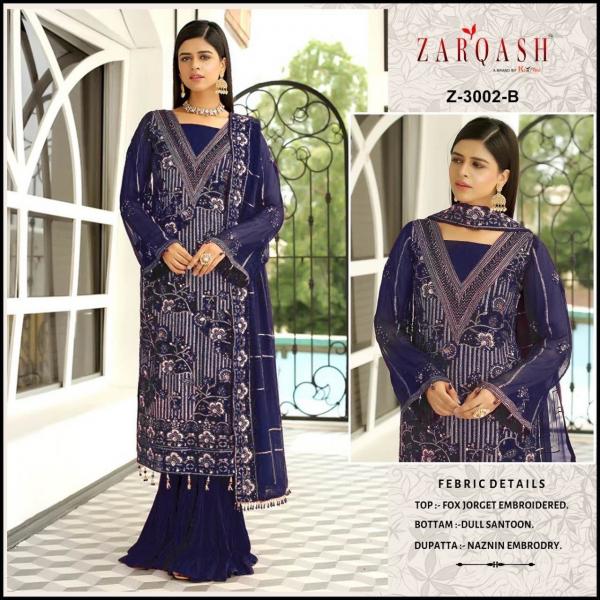 Zarqash Z 3002 Georgette Designer Heavy Pakistani Suit Collection